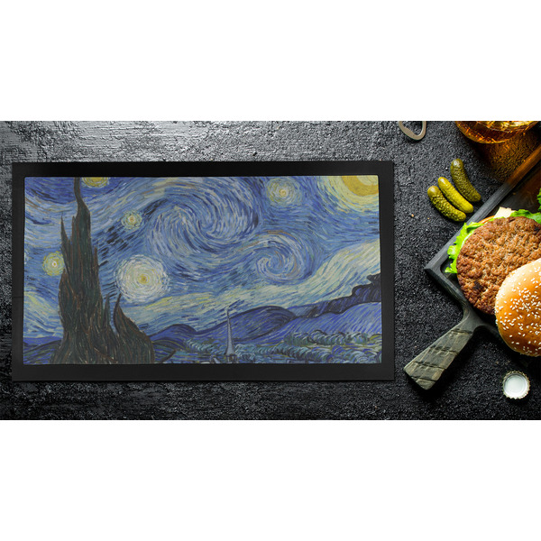 The Starry Night (Van Gogh 1889) Bar Mat - Small - LIFESTYLE