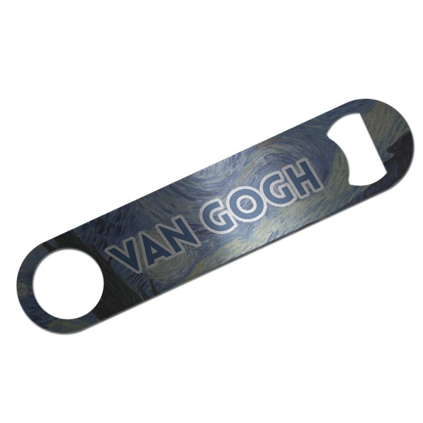 Custom The Starry Night (Van Gogh 1889) Bar Bottle Opener - Silver