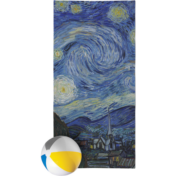 Custom The Starry Night (Van Gogh 1889) Beach Towel