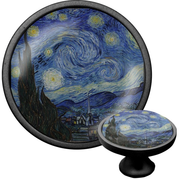 Custom The Starry Night (Van Gogh 1889) Cabinet Knob (Black)