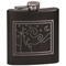 The Starry Night (Van Gogh 1889) Black Flask - Engraved Front
