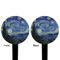 The Starry Night (Van Gogh 1889) Black Plastic 4" Food Pick - Round - Double Sided - Front & Back