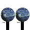 The Starry Night (Van Gogh 1889) Black Plastic 6" Food Pick - Round - Double Sided - Front & Back