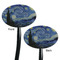 The Starry Night (Van Gogh 1889) Black Plastic 7" Stir Stick - Double Sided - Oval - Front & Back