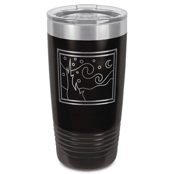 The Starry Night (Van Gogh 1889) Black Polar Camel Tumbler - 20oz - Front