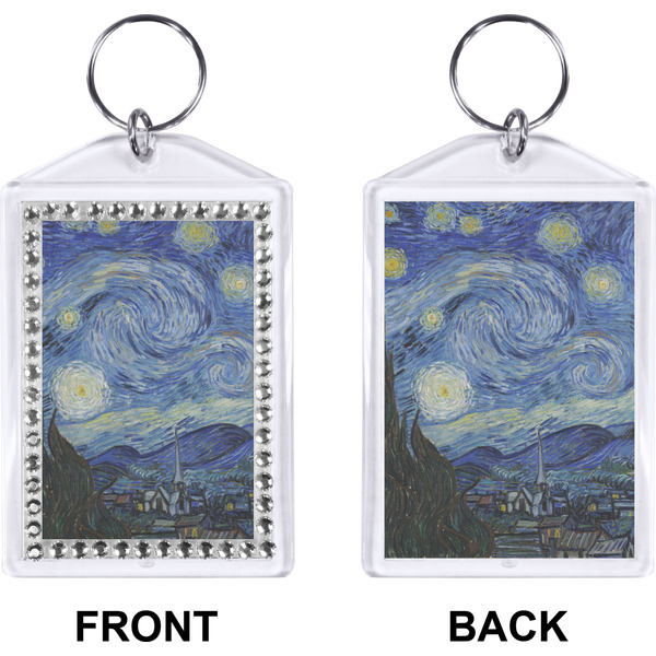 The Starry Night (Van Gogh 1889) Bling Keychain (Front + Back)