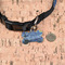 The Starry Night (Van Gogh 1889) Bone Shaped Dog ID Tag - Small - In Context
