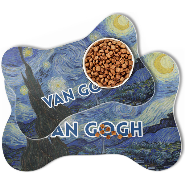 The Starry Night (Van Gogh 1889) Bone Shaped Dog Mats - MAIN