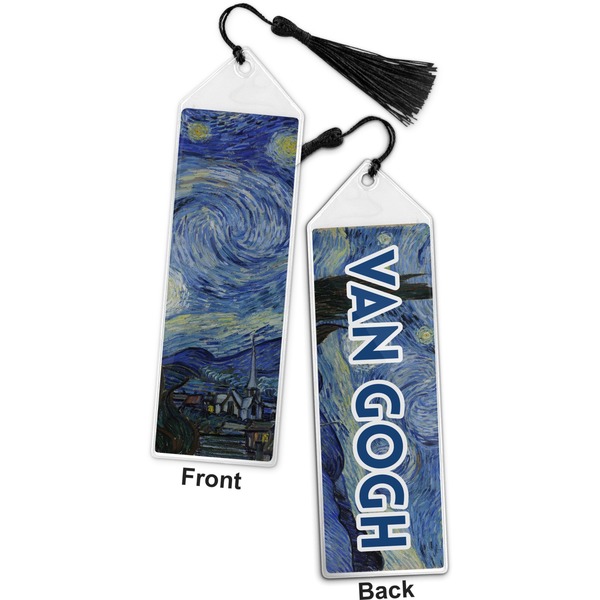 The Starry Night (Van Gogh 1889) Bookmark with tassel - Front and Back