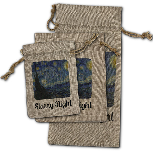 The Starry Night (Van Gogh 1889) Burlap Gift Bags - (PARENT MAIN) All Three