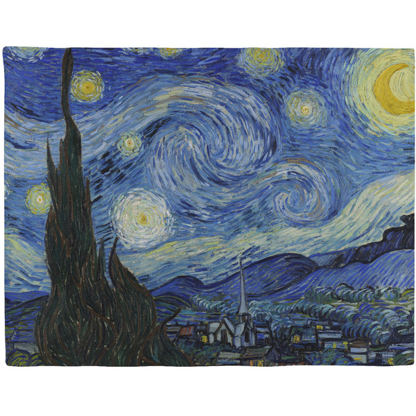 Custom The Starry Night (Van Gogh 1889) Woven Fabric Placemat - Twill