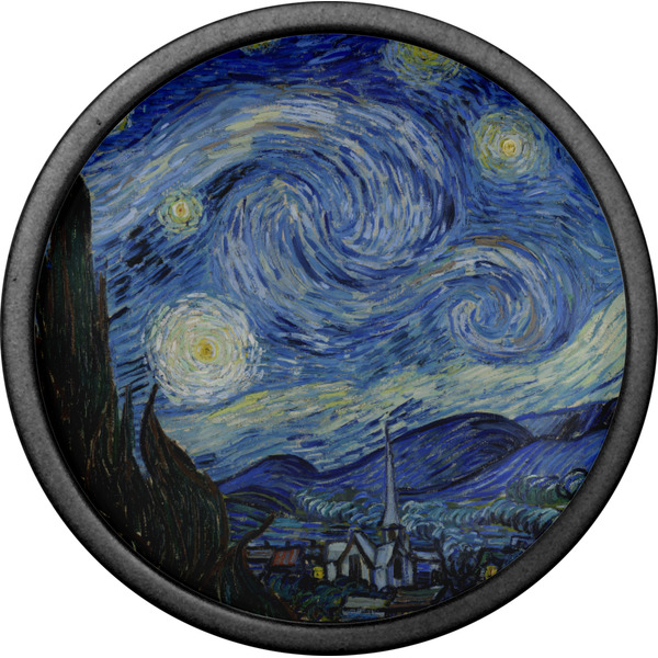The Starry Night (Van Gogh 1889) Cabinet Knob - Black - Front