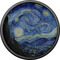The Starry Night (Van Gogh 1889) Cabinet Knob - Black - Front