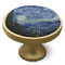 The Starry Night (Van Gogh 1889) Cabinet Knob - Gold - Side