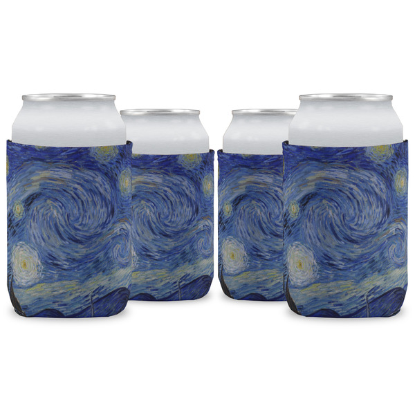 Custom The Starry Night (Van Gogh 1889) Can Cooler (12 oz) - Set of 4