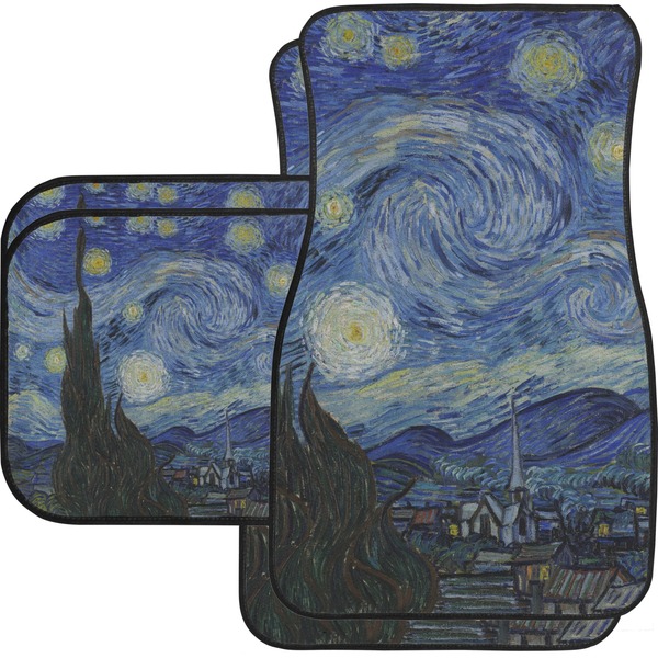 Custom The Starry Night (Van Gogh 1889) Car Floor Mats Set - 2 Front & 2 Back