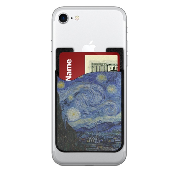 Custom The Starry Night (Van Gogh 1889) 2-in-1 Cell Phone Credit Card Holder & Screen Cleaner