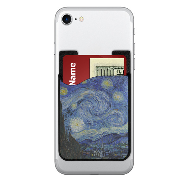 Custom The Starry Night (Van Gogh 1889) 2-in-1 Cell Phone Credit Card Holder & Screen Cleaner