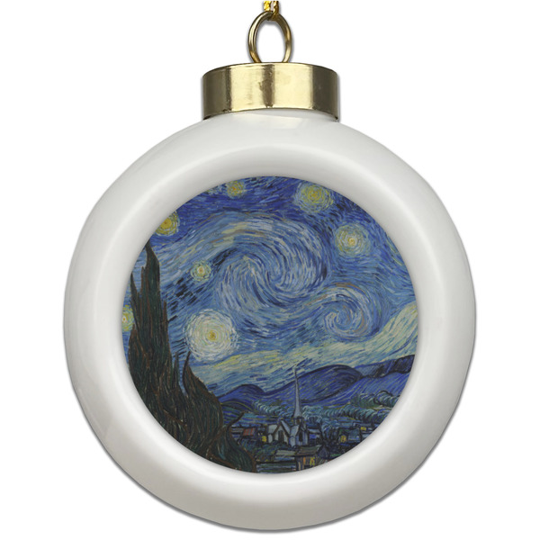 Custom The Starry Night (Van Gogh 1889) Ceramic Ball Ornament