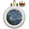 The Starry Night (Van Gogh 1889) Ceramic Ball Ornaments - Poinsettia Garland