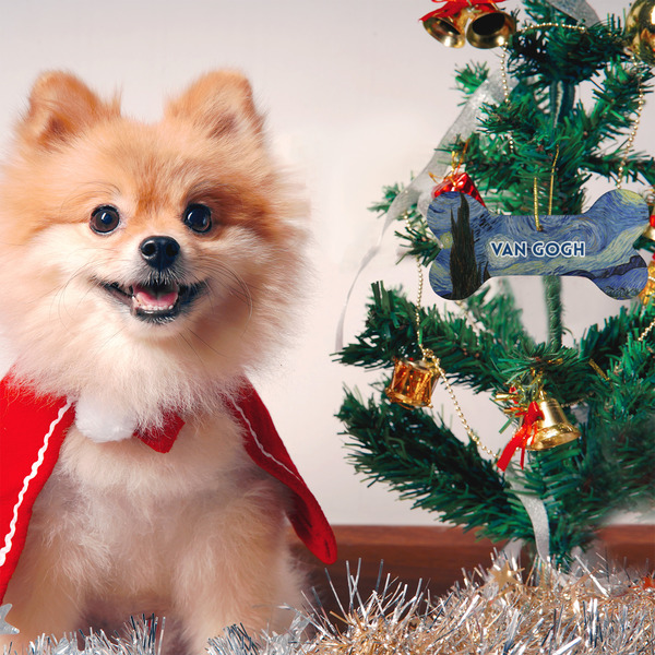 The Starry Night (Van Gogh 1889) Ceramic Flat Ornament - Bone (LIFESTYLE)