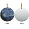 The Starry Night (Van Gogh 1889) Ceramic Flat Ornament - Circle Front & Back (APPROVAL)