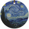 The Starry Night (Van Gogh 1889) Ceramic Flat Ornament - Circle (Front)