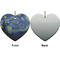 The Starry Night (Van Gogh 1889) Ceramic Flat Ornament - Heart Front & Back (APPROVAL)