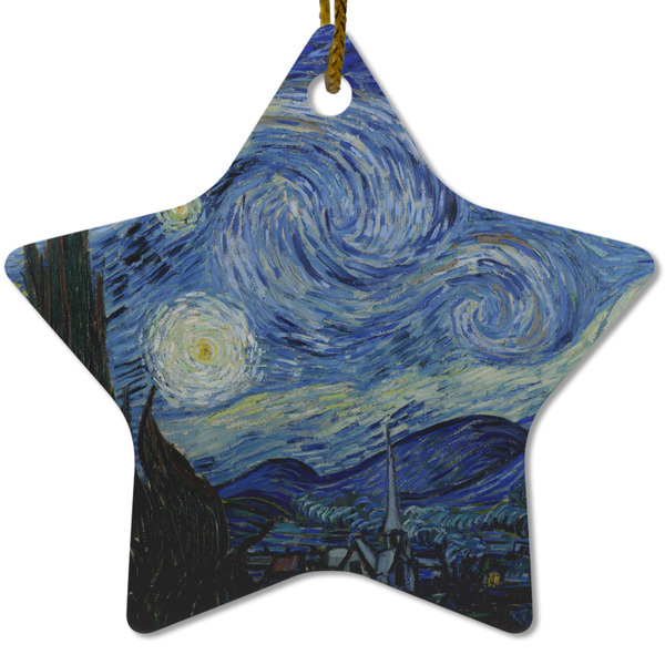 Custom The Starry Night (Van Gogh 1889) Star Ceramic Ornament