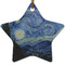 The Starry Night (Van Gogh 1889) Ceramic Flat Ornament - Star (Front)