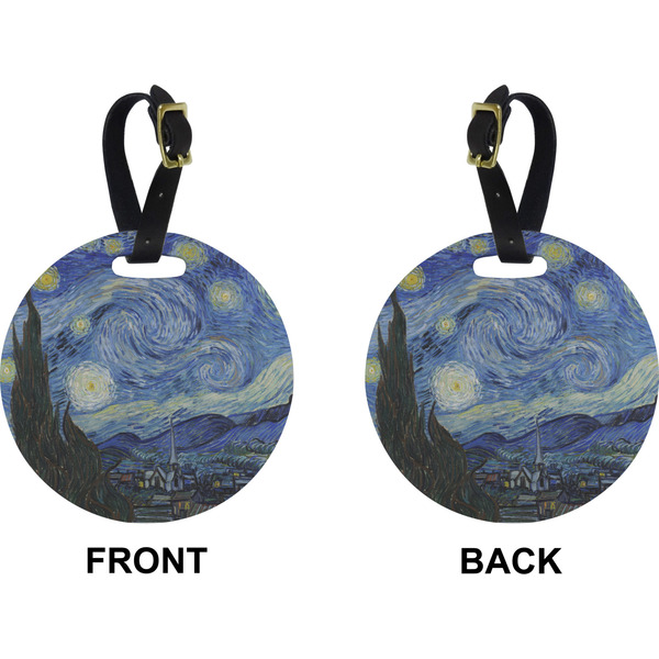 The Starry Night (Van Gogh 1889) Circle Luggage Tag (Front + Back)