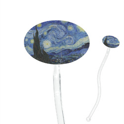 The Starry Night (Van Gogh 1889) 7" Oval Plastic Stir Sticks - Clear