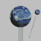 The Starry Night (Van Gogh 1889) Clear Plastic 7" Stir Stick - Round - Closeup