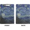 The Starry Night (Van Gogh 1889) Clipboard (Letter) (Front + Back)