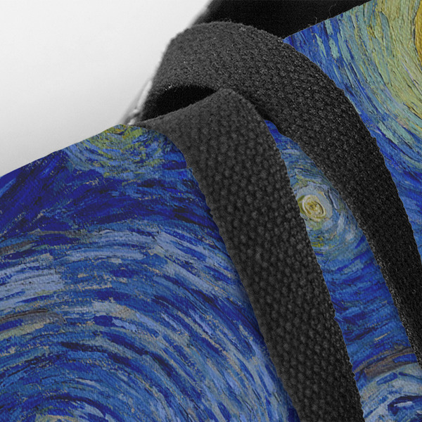 The Starry Night (Van Gogh 1889) Closeup of Tote w/Black Handles