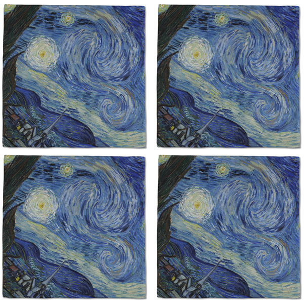 The Starry Night (Van Gogh 1889) Cloth Napkins - Personalized Dinner (APPROVAL) Set of 4