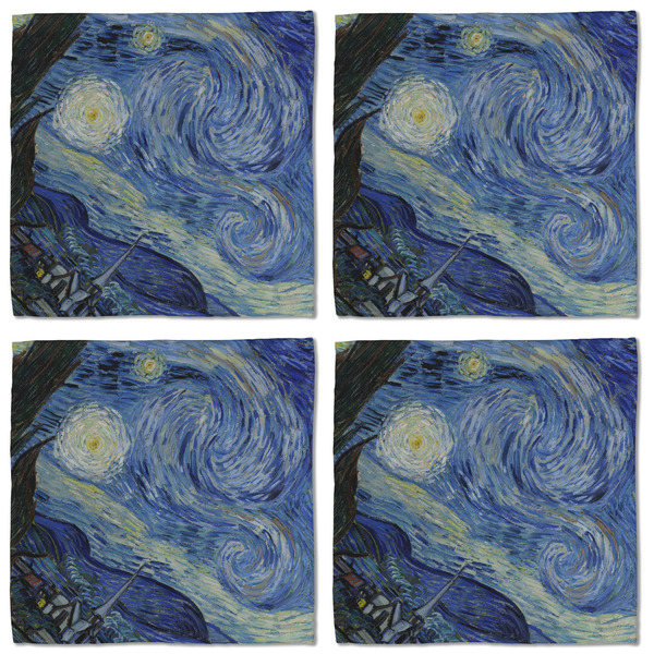 The Starry Night (Van Gogh 1889) Cloth Napkins - Personalized Lunch (APPROVAL) Set of 4