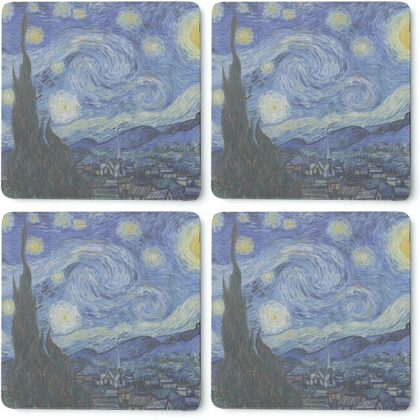 The Starry Night (Van Gogh 1889) Coaster Rubber Back - Apvl