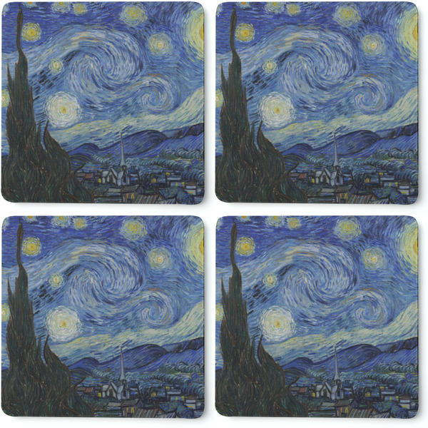 The Starry Night (Van Gogh 1889) Coaster Rubber Back - Apvl