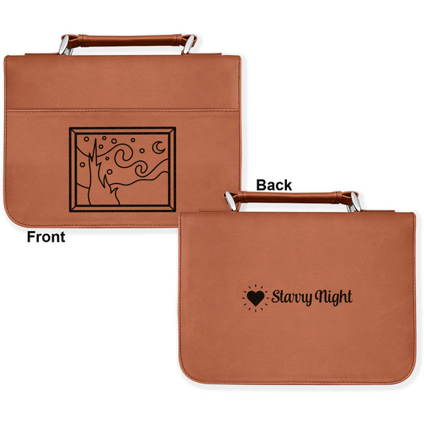 The Starry Night (Van Gogh 1889) Cognac Leatherette Bible Covers - Large Double Sided Apvl