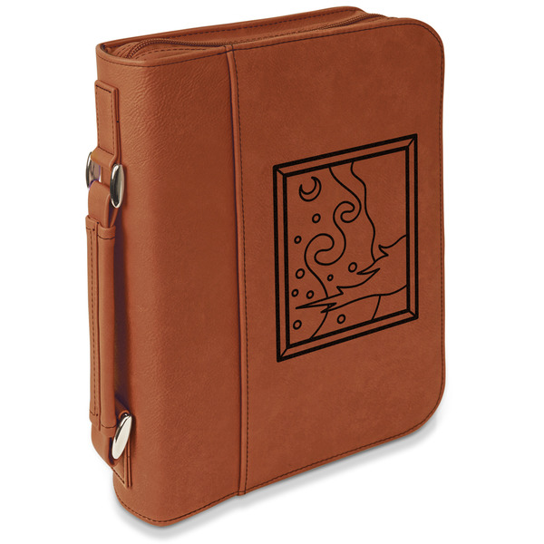 Custom The Starry Night (Van Gogh 1889) Leatherette Bible Cover with Handle & Zipper - Small - Single Sided