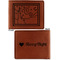 The Starry Night (Van Gogh 1889) Cognac Leatherette Bifold Wallets - Front and Back