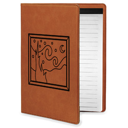 The Starry Night (Van Gogh 1889) Leatherette Portfolio with Notepad - Small - Single Sided