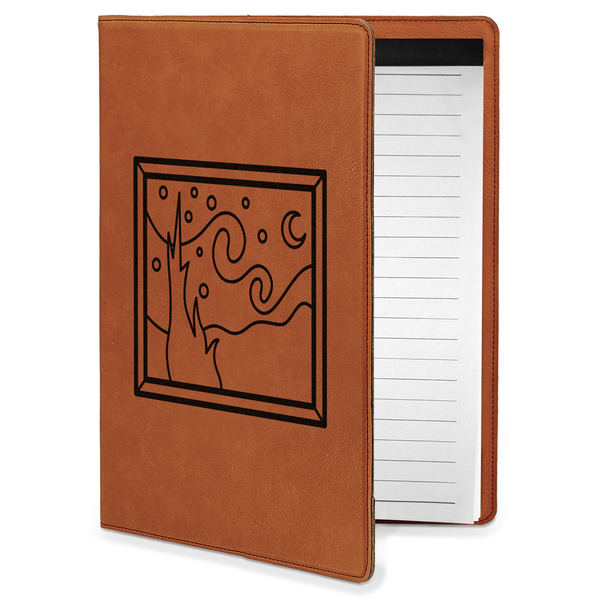Custom The Starry Night (Van Gogh 1889) Leatherette Portfolio with Notepad - Small - Single Sided