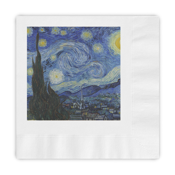 Custom The Starry Night (Van Gogh 1889) Embossed Decorative Napkins