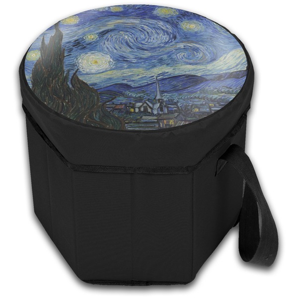 The Starry Night (Van Gogh 1889) Collapsible Personalized Cooler & Seat (Closed)