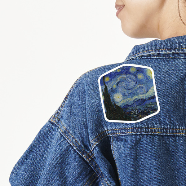 Custom The Starry Night (Van Gogh 1889) Twill Iron On Patch - Custom Shape - Large