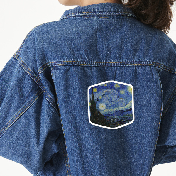 Custom The Starry Night (Van Gogh 1889) Twill Iron On Patch - Custom Shape - X-Large