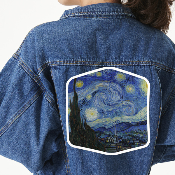 Custom The Starry Night (Van Gogh 1889) Twill Iron On Patch - Custom Shape - 3XL - Set of 4