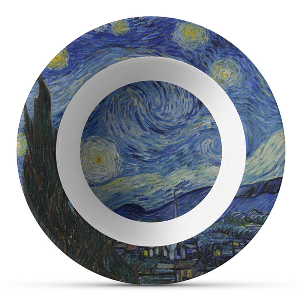 Custom The Starry Night (Van Gogh 1889) Plastic Bowl - Microwave Safe - Composite Polymer